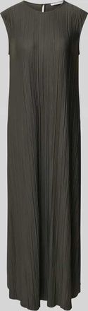 Samsøe & Samsøe Maxikleid mit Plisseefalten Modell SAUMA in Schlamm, Größe XS