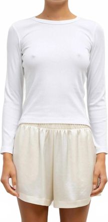 Leset Kelly Slim Fit Long Sleeve Top In White