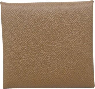 Herm&egrave;s Etoupe Gray Epsom Leather Coin Purse/Coin Case (Pre-Owned)