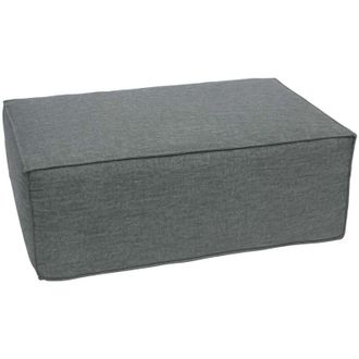 Hhg [NON UTILIZZATO] Ottomano pouf per divani HHG-399, poggiapiedi, chaise longue, stoffa/tessuto 300 g/m&sup2; 38x97x70 cm, grigio scuro