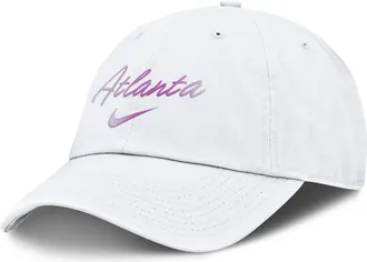 Nike Atlanta Braves Club Nike Mens MLB Adjustable Hat in White | NB0110AAW-A9W