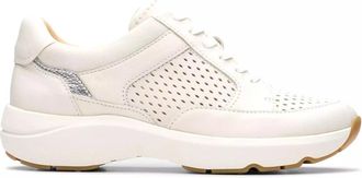 Clarks Tivoli Walk Sneakers - Off White - Dames - Sneakers - Wit - 40 EU - Leer - Schoenen