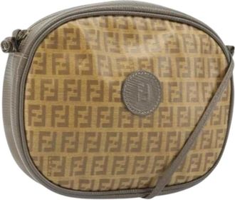 Fendi Pre-owned Cross Body Bags, female, Beige, Size: ONE SIZE Pre-owned Zucchino Shoulder Bag