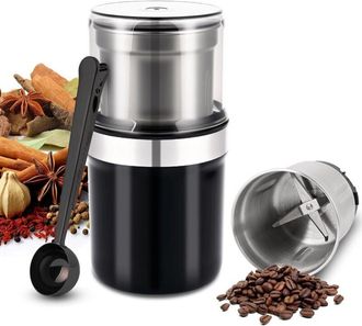 OEM Molinillo El&eacute;ctrico De Caf&eacute; Y Especias De 200 W Con Recipiente Extra&iacute;ble Y Cuchilla De Acero Inoxidable, Dep&oacute;sito De 100 G Para Granos, Especias, Frut