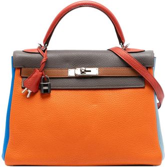 Herm&egrave;s Pre-owned Hermes Clemence Arlequin Kelly II Retourne 32 Ladies IEDOWLANVACY1Y9V