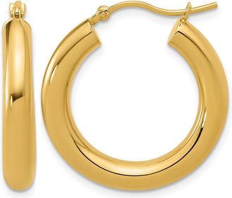 Diamond2Deal 14K Yellow Gold Lightweight Round Hoop Earrings