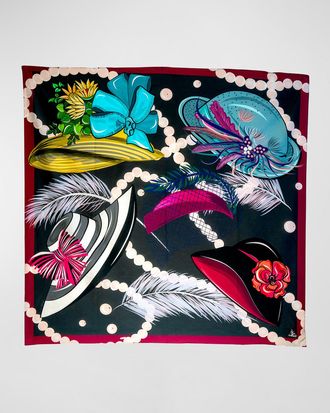 Mila & Such Fabulous in a Hat Graphic-Print Scarf