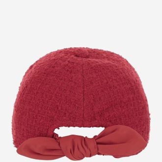 Patou AC1110223 Tweed Wool Baseball Cap - Red