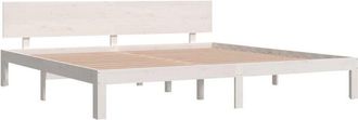 vidaXL Bed Frame without Mattress White Solid Wood Pine 200x200cm Vidaxl