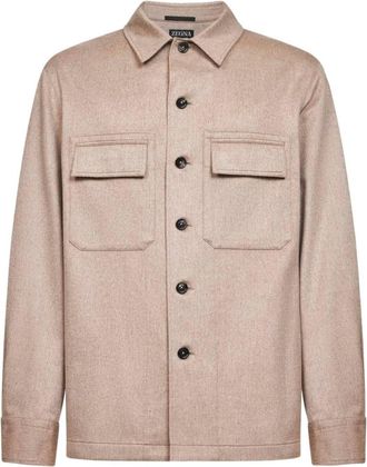 Ermenegildo Zegna Beige Regular-fit Overshirt