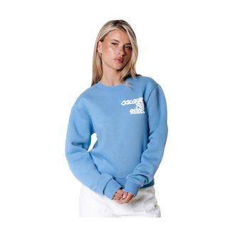 Colourful rebel Logo Wave Relaxed Sweat - Dames - Sweatshirts & Hoodies - Blauw - Maat: XS