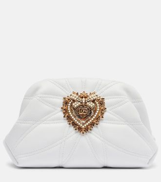 Dolce & Gabbana Devotion Small embellished leather clutch