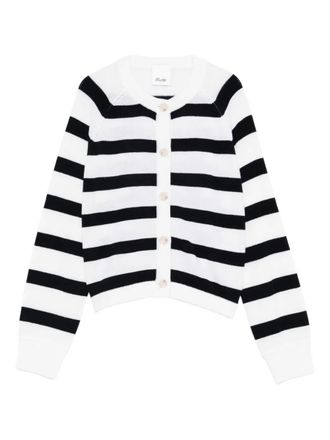 Allude striped cardigan - White