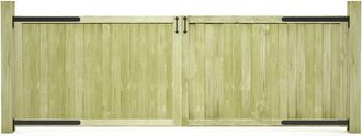 vidaXL Puertas De Valla Madera 2 Uds De Pino Impregnada 300x100 Cm Vidaxl