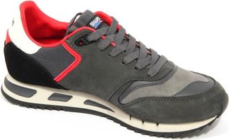 Blauer Grijze Leren/Stoffen Schoenen - Heren - Sneakers - Grijs - 40 EU - Schoenen