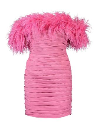 Rachel Gilbert Zion mini dress - women - Feather/Polyester - 4 - Pink