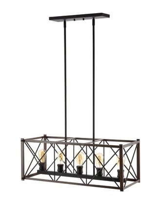 Jonathan Y Designs Jonathan Y Galax 30 5 Light Adjustable Iron Farmhouse Industrial Led Dimmable Pendant