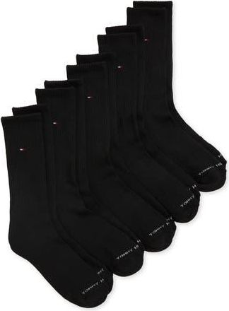 Tommy Hilfiger 1/2 Terry Crew Socks - 5-Pack in Black at Nordstrom Rack