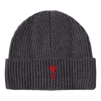 Ami FW25 Ami De Coeur Beanie Accessories Grey BFUHA106-018-084