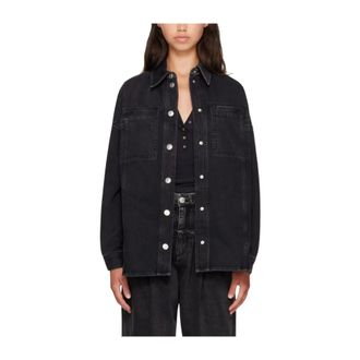 Isabel Marant Overhemden, Dames, Zwart, S, Katoen, Imana Button-up Shirt