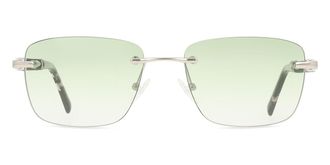 SmartBuy Collection Square Rimless Metal Mens Prescription Sunglasses Silver Size 56 - SmartBuy Collection