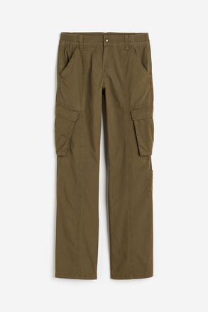 H&M Cargohose aus Canvas - Dunkles Khakigr&uuml;n