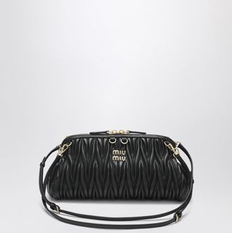 Miu Miu Black matelass&eacute; nappa leather clutch