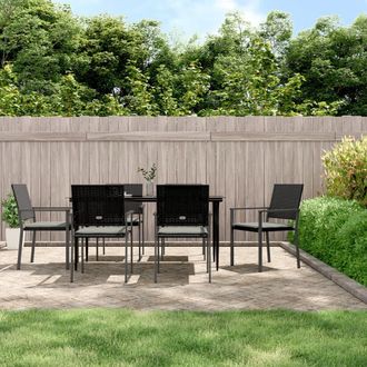 vidaXL Juego Comedor Jard&iacute;n 7 Piezas Y Cojines Rat&aacute;n Sint&eacute;tico Y Acero Vidaxl