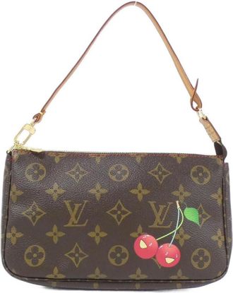 Louis Vuitton Brown Coated Canvas Pochette Pouch (Pre-Owned)