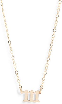 Set & Stones Angel Number Pendant Necklace in Gold /111 at Nordstrom
