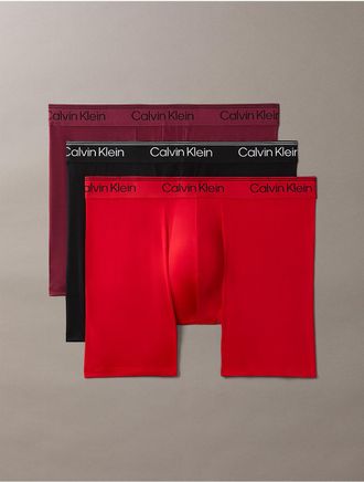 Calvin Klein Mens Microfiber Stretch 3-Pack Boxer Brief - Multi - XL
