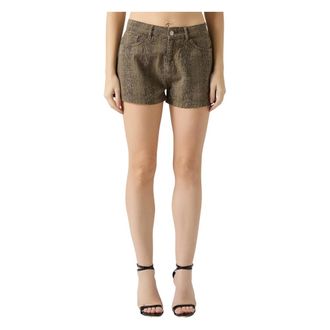 Federica Tosi Stampa Pitone Short - Dames - Bermuda - Groen - W25 - Katoen - Korte Broeken