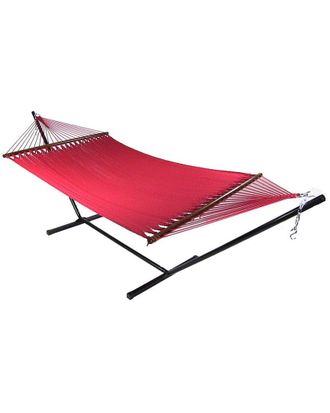 Sunnydaze Soft-Spun 2-Person Caribbean Spreader Bar Hammock With 15 Stand