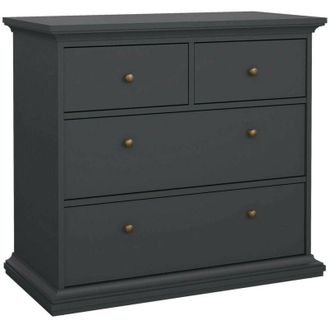 Dmora Cassettiera Arika, Settimino multiuso, Com&ograve; camera da letto, Mobile con cassetti, 96x49 h87 cm, Grigio - Dmora