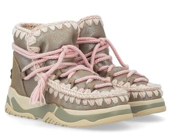 Mou Trainer 02 Scoubidoo Lace, High-Top Fashion Boots, Stone Metallic, 6 UK