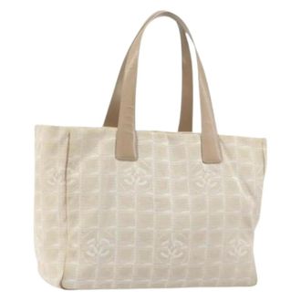 Chanel Bolso Tote Vintage de Nylon Pre-owned - Pre-owned - Mujer - Beige - ONE SIZE