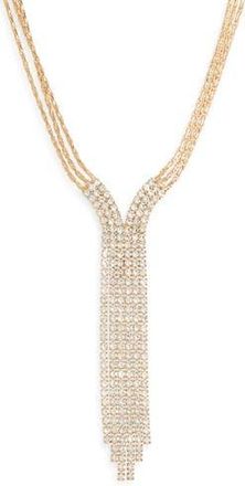 Nordstrom Rack Crystal Y-Necklace in Clear- Gold at Nordstrom Rack