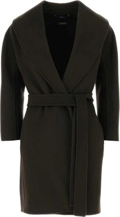 Max Mara Messi Riemjas Sjaalkraag Wolmix Jas - Dames - Jas met riem - Bruin - XS - Wol - Jassen