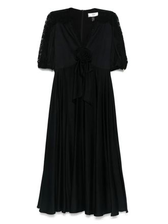 Nissa floral-lace dress - women - Viscose/Polyester/Spandex/Elastane/Viscose/Elastane - 38 - Black