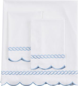 Melange Home Scallop Rope 600 Thread Count Sheet Set in Blue at Nordstrom Rack, Size Queen