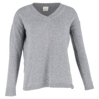 Anine Bing V-Neck Sweater in Grey Wool