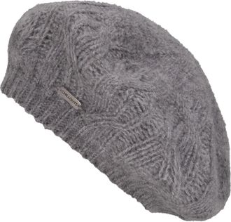 Chillouts Baskenm&uuml;tze CHILLOUTS, Damen, grau, Feinstrick, Materialmix, Zopfmuster, unifarben, M&uuml;tzen Baskenm&uuml;tze, f&uuml;r k&uuml;hle Herbst- und Wintertage