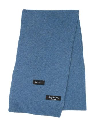 Maison Margiela logo-patch scarf - unisex - Wool - One Size - Blue