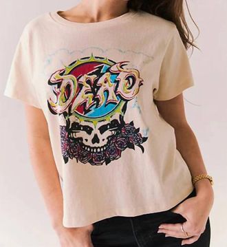 Chaser Grateful Dead Steal Your Face Tee In Whitecap Gray