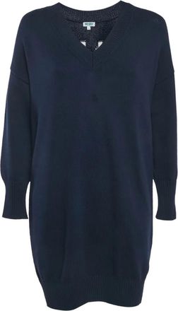 Kenzo Mini-jurk met intarsia logo - Blauw