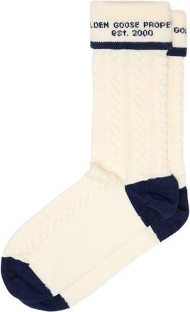 Golden Goose Socks High Rib/Braid Jacquard Logo