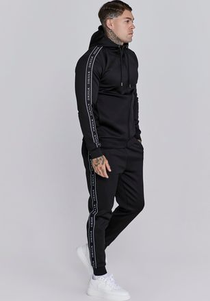 Siksilk Conjunto de sudadera con capucha y joggers negro para hombre SikSilk XXL