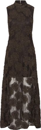 Rotate Mol&egrave; 3D Flower Mesh Maxi Dress