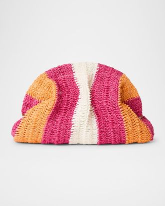 BTB Los Angeles Stella Striped Straw Clutch Bag