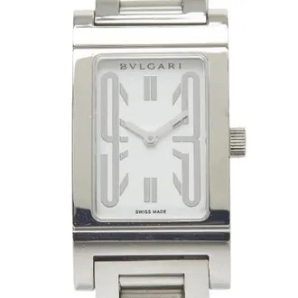 Bulgari Pre-owned Watches, female, White, Size: ONE SIZE Pre-owned Rettangolo Stainless Steel Watch